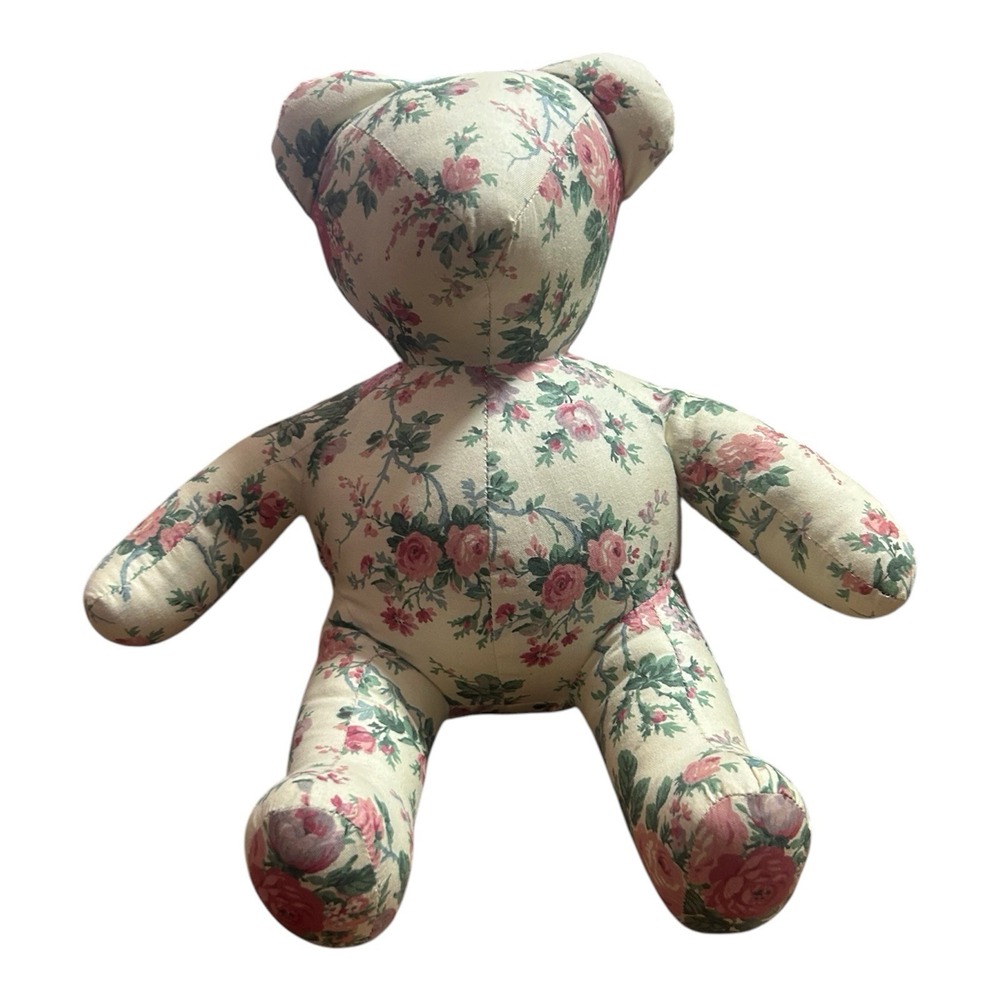 Vintage Style Handmade Floral Fabric Teddy Bear - Cottage core/Shabby chic